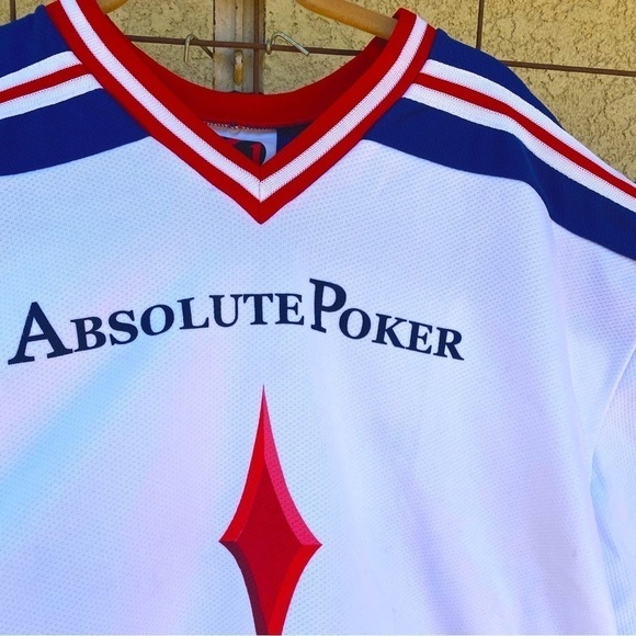K1 Rare Vintage Absolute Poker Jersey. Marked Large but is huge. - Picture 2 of 11